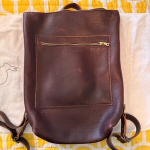 Portland Leather Laptop Backpack - Coldbrew